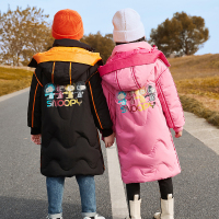 儿童羽绒服女童冬季保暖中大童长款免洗两面穿亲子装羽绒外套8520