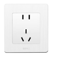 沃品(WOPOW) 开关插座面板 家用暗装电源开关插座优雅白 五孔插座
