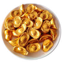 阿麦斯 情意浓金币元宝巧克力金条花生钱币硬币儿童散装年货喜糖蛋糕装饰摆件 混合500g(BY)/袋