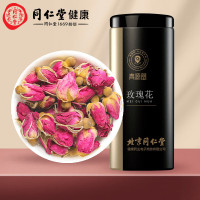 北京同仁堂健康 青源堂茶叶玫瑰花花草茶玫瑰花茶80g 重瓣玫瑰花茶平阴大朵泡水养生茶礼品QT000214