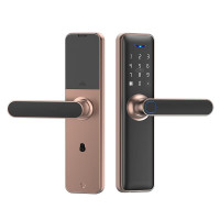 木门指纹锁专用室内木门智能指纹锁古铜色五合一开锁含安装