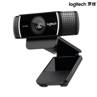 罗技(Logitech)C922 PRO 高清摄像头 家用台式电脑视频网课会议教学摄像头 黑色 1080P