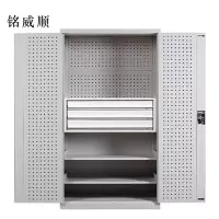 铭威顺工具柜加厚铁皮储物柜工厂车间用带抽屉汽修多功能收纳柜通门内三抽柜灰白色