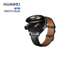 华为HUAWEI WATCH Buds 黑色真皮表带 47mm表盘 华为运动智能手表 手表耳机二合一