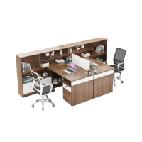 白寅 BY-T-BGZ002 T字型两人位办公桌 胡桃色