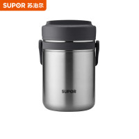 苏泊尔(SUPOR)304不锈钢三层保温饭盒 KF15A1 黑色 1.5L