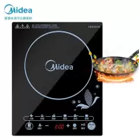 美的(Midea) 电磁炉 触控式 汉森微晶面板 多功能8档火力 大功率家用智能电池炉C21-SN2105