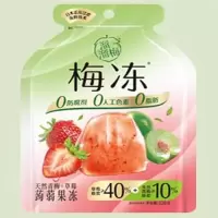 溜溜梅梅冻 天然青梅+草莓梅冻 蒟蒻布丁0人工色素0防腐剂120g*5袋