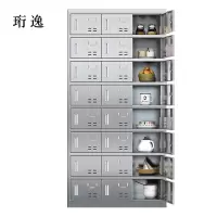 珩逸304不锈钢食堂带锁餐具柜24门碗柜磁吸锁1800*900*350
