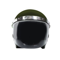 安保防暴器材防爆头盔绿色曲面面罩