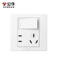 公牛(BULL)开关插座 一开双控五孔带开关插座86型面板G07E334S白色