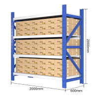 海邦 货架仓储仓库置物架多功能展示架蓝白色 2000*2000*600