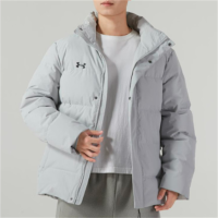 安德玛羽绒服23600802-009防风连帽棉外套棉袄 _浅灰(M-3XL)