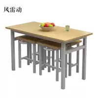 风雷动餐桌4人学校食堂小吃店快餐桌椅饭堂防火板桌1200*600*750[含椅]