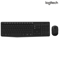 罗技(Logitech)MK235 无线键鼠套装 办公键鼠套装 防泼溅防指纹 黑色 全尺寸 带无线2.4G接收器