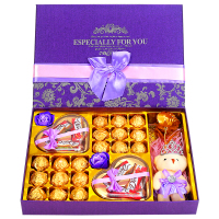 德 芙 巧克力礼盒装情人节教师节礼物送老师生日送女友创意儿童糖果 心心相印紫色礼盒