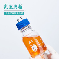 玻璃补料瓶发酵罐 补料瓶带盖 小号双通100mL[4mm接口](单位:瓶)