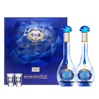 洋河梦之蓝M3水晶版 52度550ml*2瓶 礼盒装 浓香型白酒
