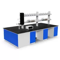 物理化学实验操作台 试验台(带水池)钢木5600x750x800 带3工位 水槽+三联水龙头