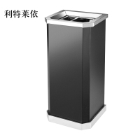 利特莱依不锈钢垃圾桶烟蒂柱灭烟桶带烟灰缸室外电梯口立式黑色靠墙氏上开口