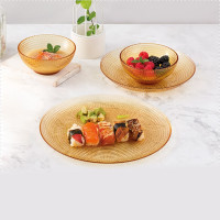 康宁餐具 晶莹系列波点餐具套装土耳其进口玻璃餐具碗碟套装 VS晶莹4件组VS-AMR4A/CN