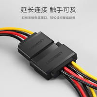 绿联(UGREEN)sata线台式主机机箱15pin硬盘接口延长线一分二1分2 硬盘光驱电源线串口数据转接线(5个起发)