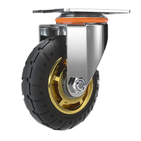 丰 稚 重型高弹力轻音脚轮 工业轮橡胶轮 手推车平板车轮 重型6寸定向