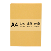 安兴 传美A4 210g皮纹纸封面纸云彩纸封皮纸彩色卡纸标书装订封面纸 金黄色 100张/包