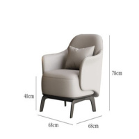 白寅 BY-SFCJZH-001 一桌两椅米灰[圆桌60*57] 西皮(单位:套)