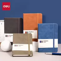 得力(deli)A6/96张便携笔记本子 创意型口袋本迷你学生小本子记事本日记单词手账本 棕色BP118(10本)