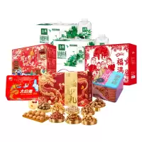 伊利零食套餐(纯牛奶*2+良品铺子坚果+德芙巧克力+周黑鸭+锦华蛋卷+大白兔)