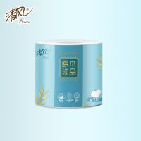 清风原木纯品小叶细点压花4层140g卷筒卫生纸 8卷/提B208AQ