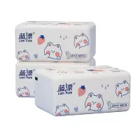 蓝漂白色抽纸3包装(草莓猫S码)