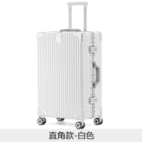 SPEEDWATTX 行李箱箱包大容量男生密码旅行箱26寸拉杆箱女皮箱子 直角款白色