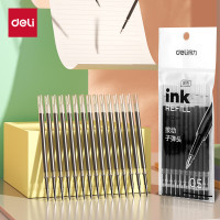 得力(deli)0.5mm黑色中性笔子弹头按动笔芯 S01/S08/1008/K35适用 10支/袋SR3396