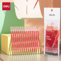 得力(deli)0.5mm红色中性笔子弹头按动笔芯 S01/S08/1008/K35适用 10支/袋SR3396