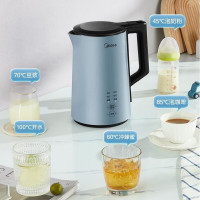 美的电热水壶1.5L电子保温定温双模316不锈钢无缝内胆防烫双层 触摸家用除氯SEK1502 浅蓝色