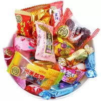 徐 福 记 糖果水果硬糖软糖牛扎糖新年糖混合味500g约75颗