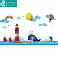 墨斗鱼 墙贴画儿童灯塔海洋7512(单位:件)(H)