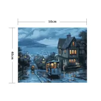 墨斗鱼 diy数字油画9592夜景40*50cm(单位:件)(H)