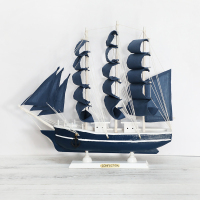 墨斗鱼 木制帆船33cm 深蓝色2050(单位:件)(H)