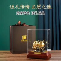 金陵金箔(JINLING GOLDFOIL)贴金文创福寿双全金箔盆景,