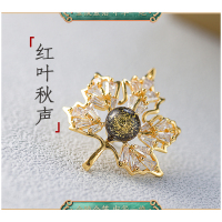 金陵金箔(JINLING GOLDFOIL)金箔胸针-雨过青茵,