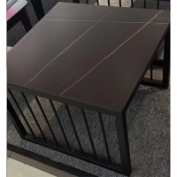 秦鑫(QINXIN)黑色暗花岩板茶几(小)600mm*600mm*450mm 厚度:10mm