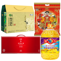 企业定制 山萃菌菇礼盒*1+旺旺大礼包*1+裕道府五常大米红色礼盒5kg*2+多力非转基因5珍宝食用植物调和油5L*4