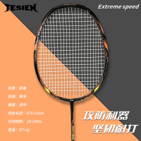 特斯恩(TESIEN)燃放 双拍超轻全碳素专业业余高磅数成人攻守训练羽毛球拍 急速系列 TSY-201D