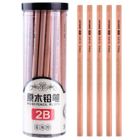 宝克(baoke) PL1674 原木六角笔杆2B铅笔绘图铅笔考试铅笔 50支/桶