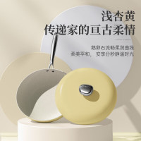 温仑山 鹅卵石 不粘炒锅 32cm 苏梨黄