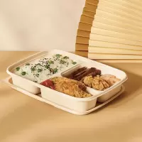 侑家良品 一次性多格餐盒 1200ML±5ml 四格/ 10套 尺寸:(24cm*22cm)