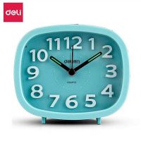 得力8800闹钟走针创意椭圆懒人卧室床头闹钟学生闹钟叫起床铃 (蓝色)8800